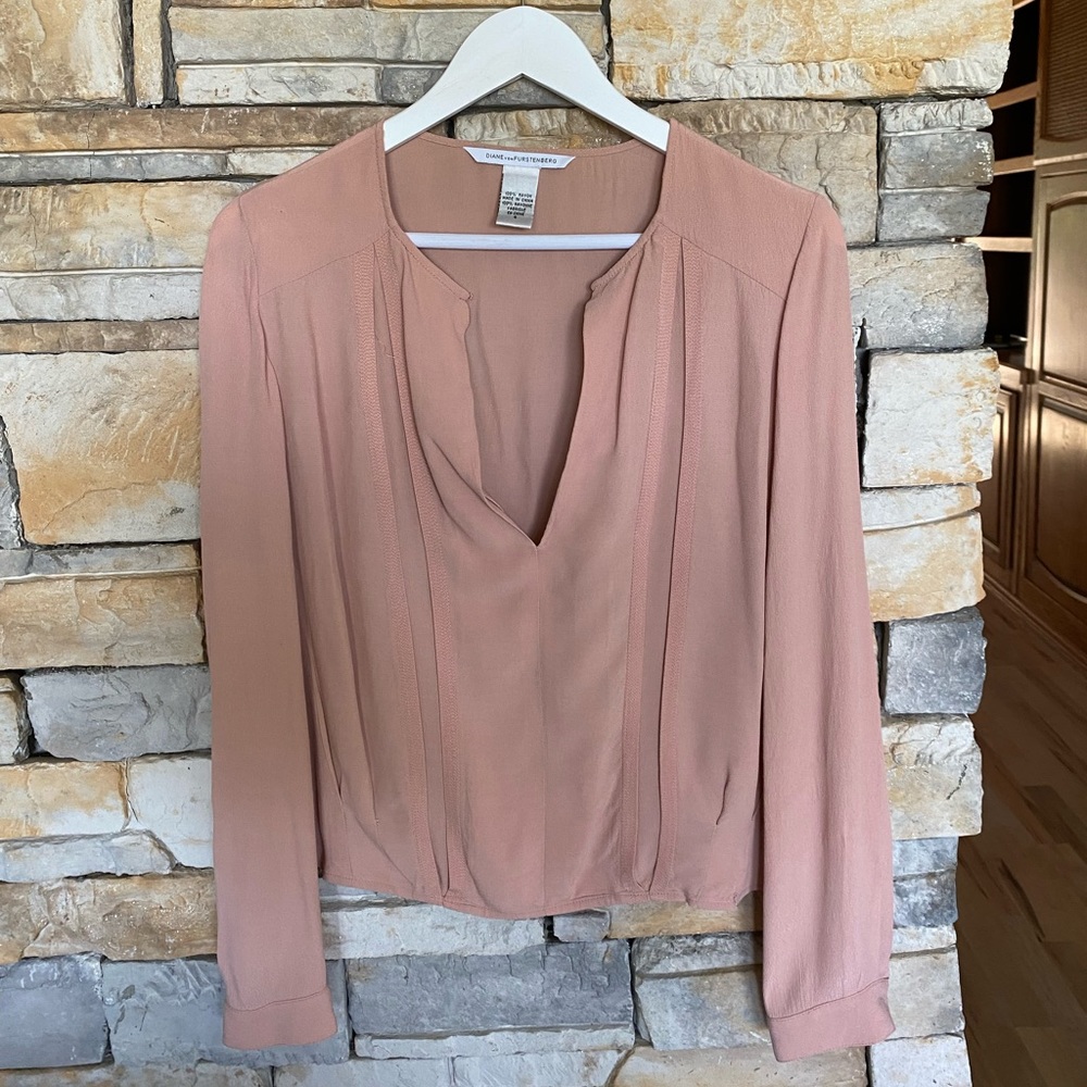 diane von furstenberg pink blouse